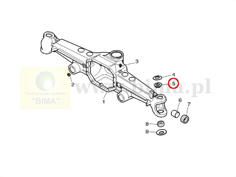 Tuleja zwrotnicy MF Massey Ferguson 6290,6465,6475,6480 — zdjęcie 4