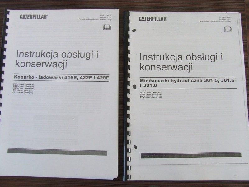 DTR JCB, CAT- INSTRUKCJA