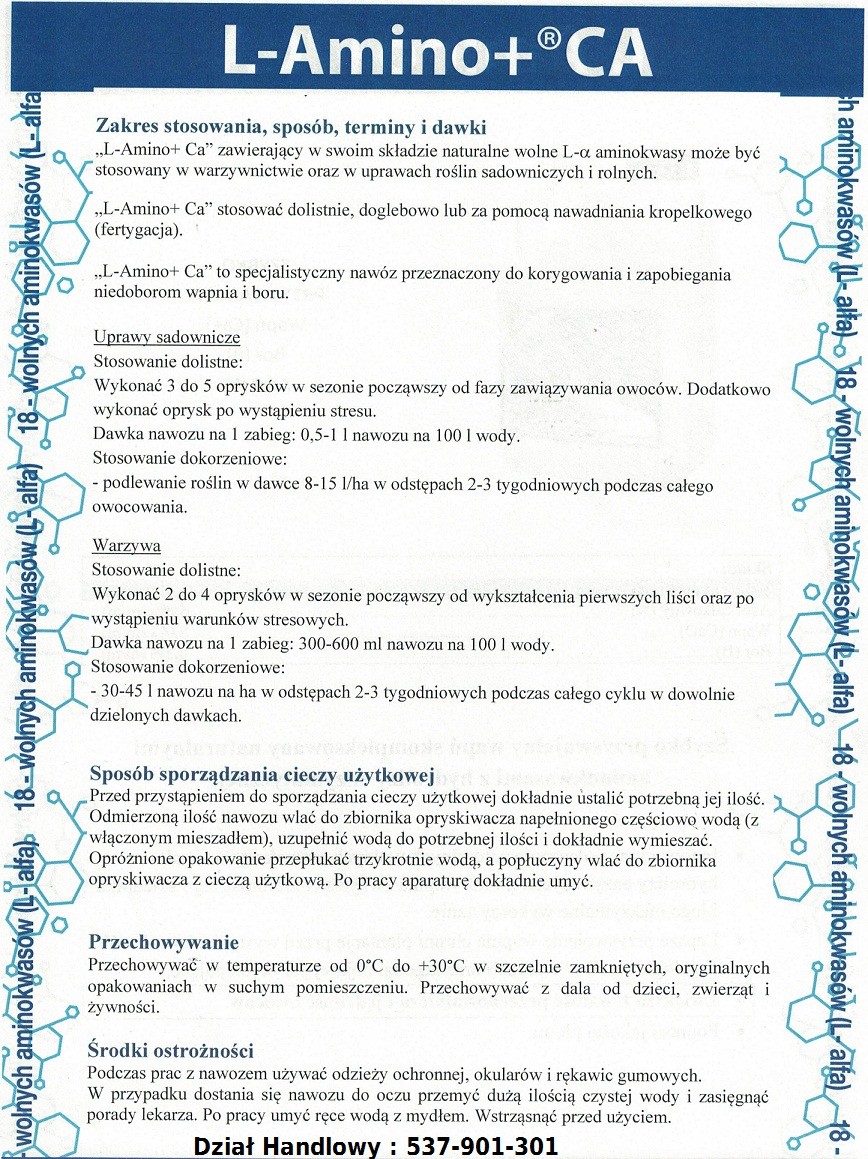 Polskie Aminokwasy, Biostymulator Agro-Sorb  L-Amino+ Ca  — zdjęcie 4