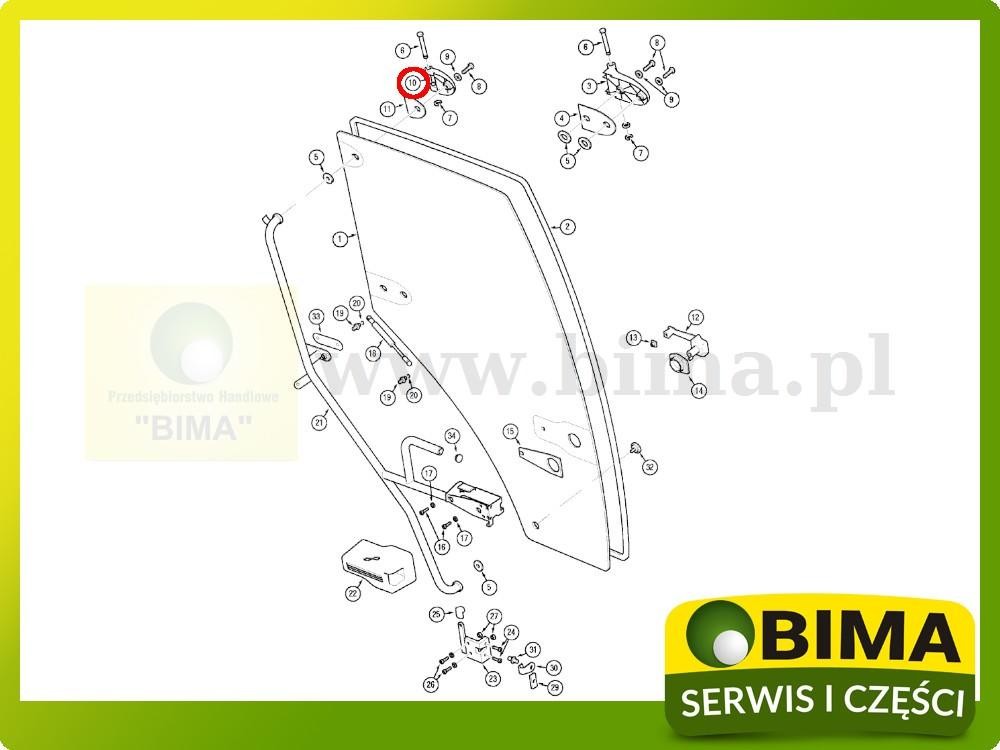 Zawias drzwi górny Case IH CX 50,60,70,80,90,100,MX 80 — zdjęcie 2