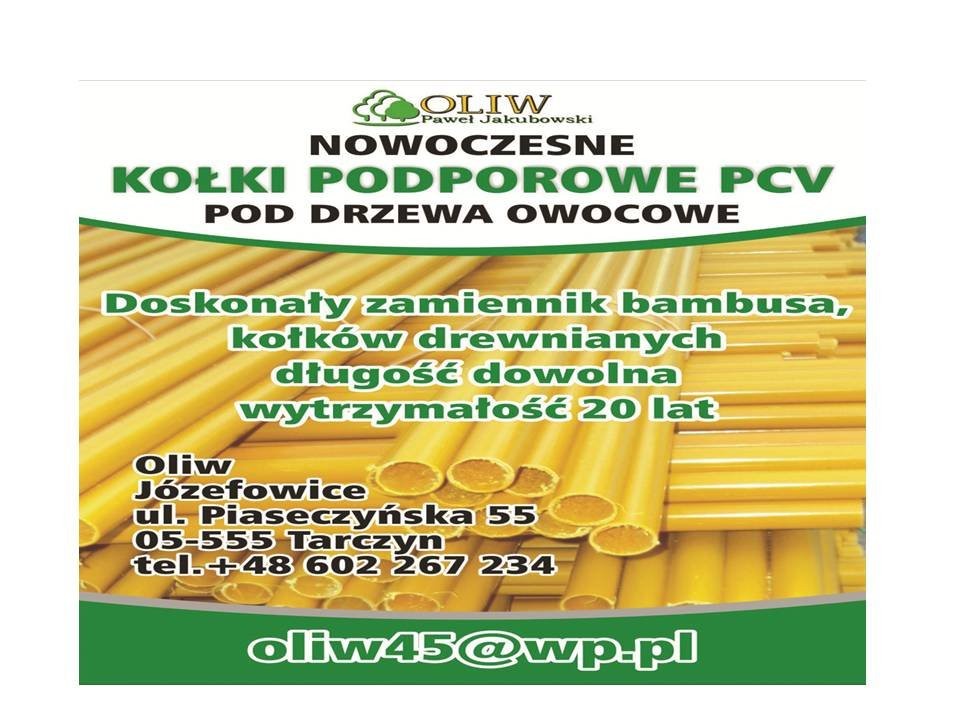 kołki podporowe z PCV pod drzewa owocowe