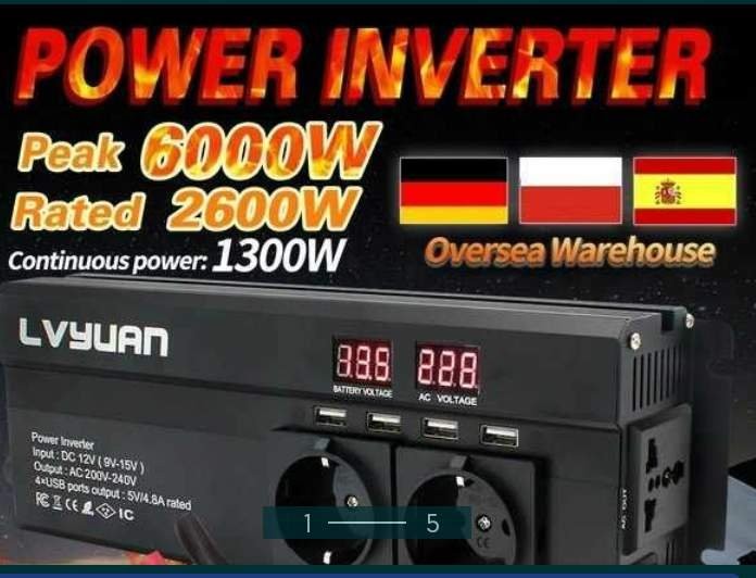 Przetwornica inwerter z 12 wolt na 230 Kurier Pobranie cała  Polska