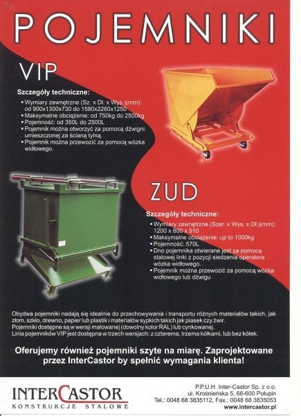 Pojemniki samowyładowcze VIP