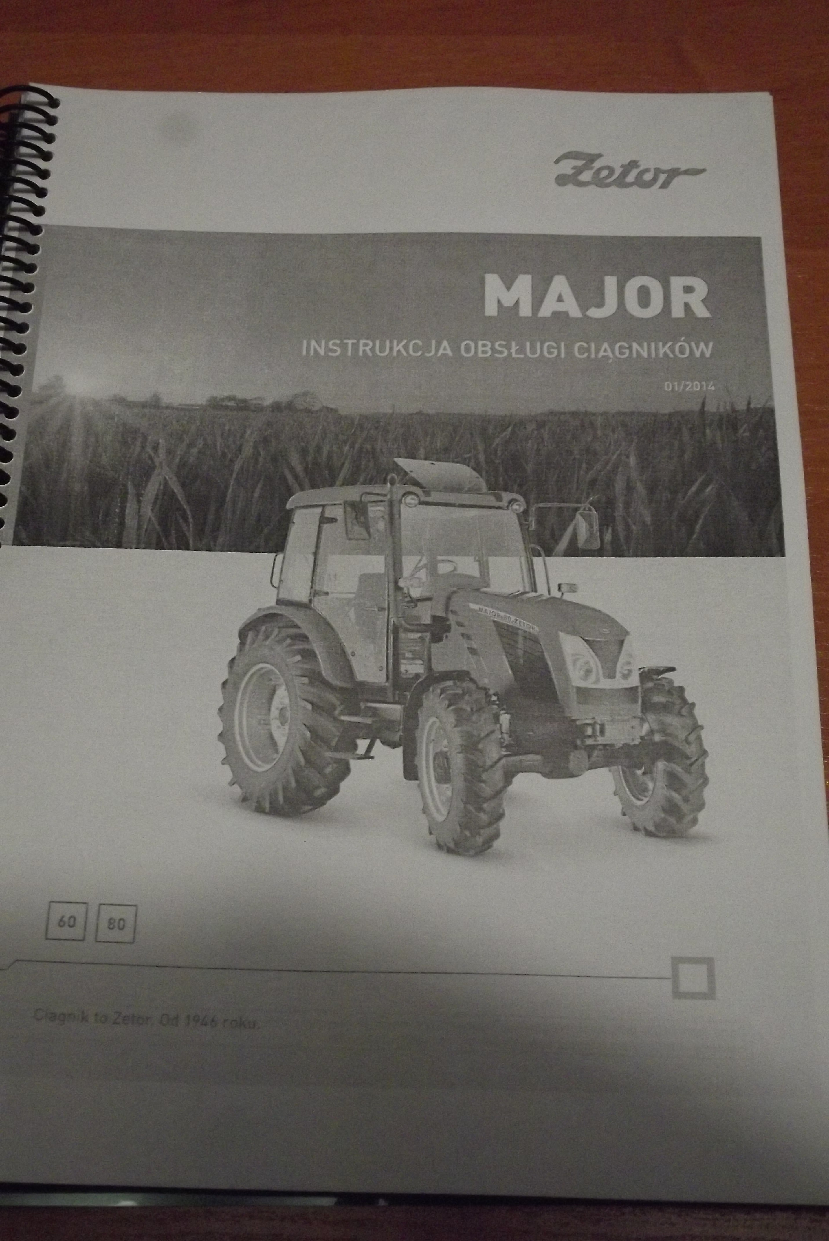 Instrukcja obsługi ciągnika ZETOR MAJOR 60, 80.   — zdjęcie 1