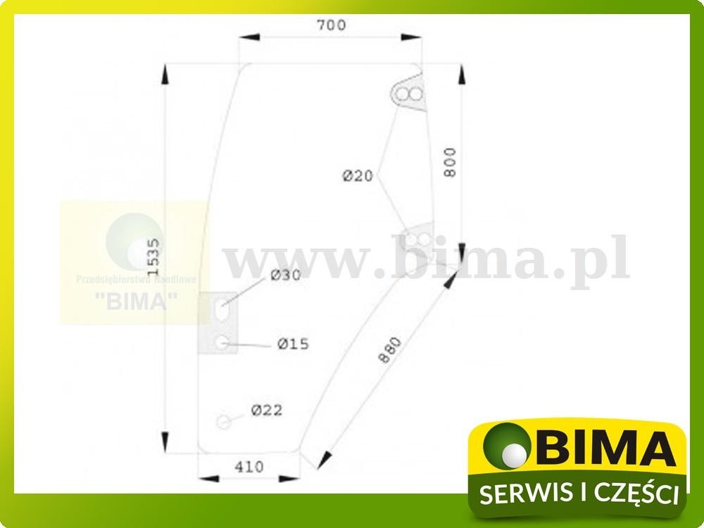 Szyba drzwi lewa Ford New Holland TM155,TM165,TM175