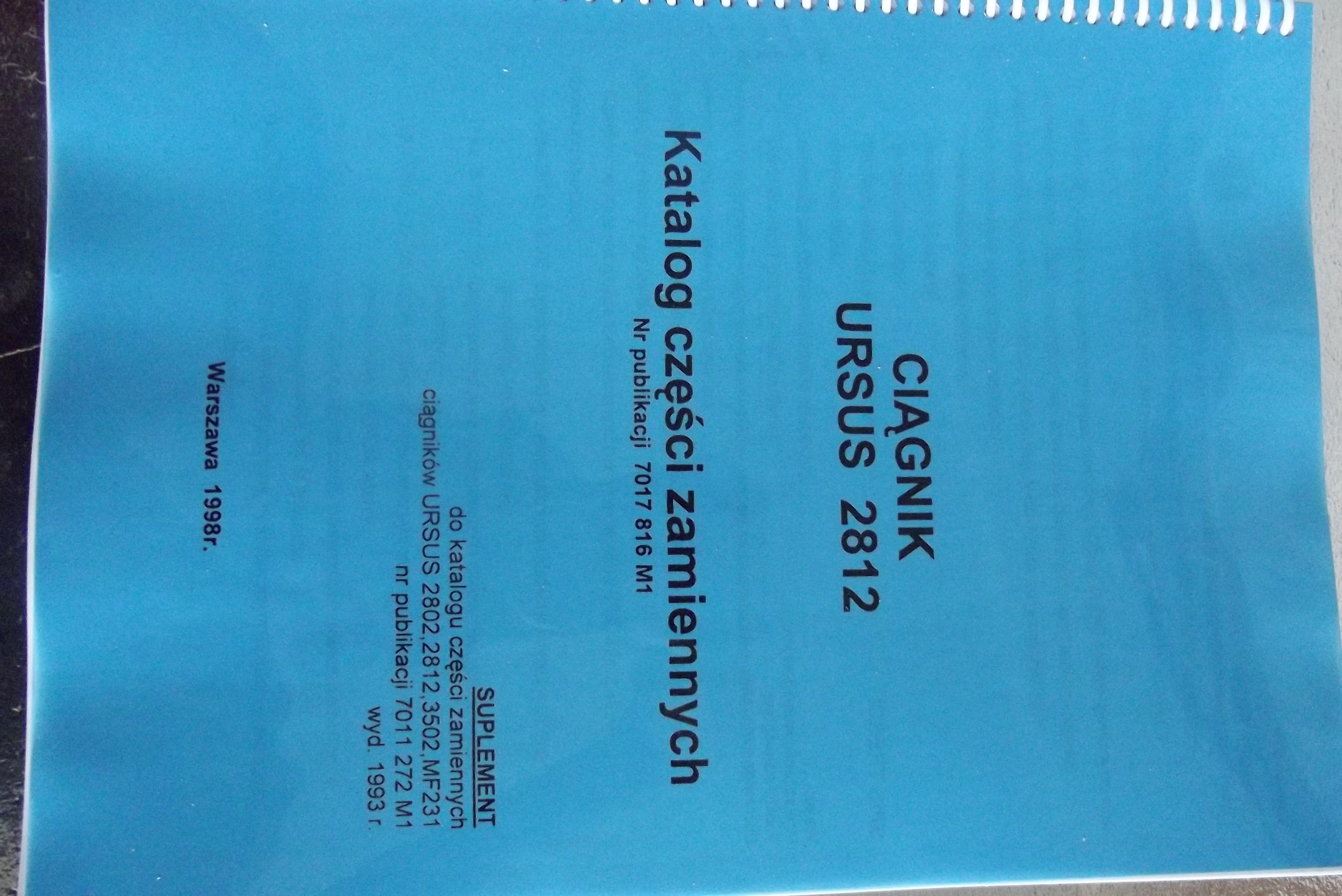 Katalog części zamiennych URSUS 2812 SUPLEMENT — zdjęcie 1