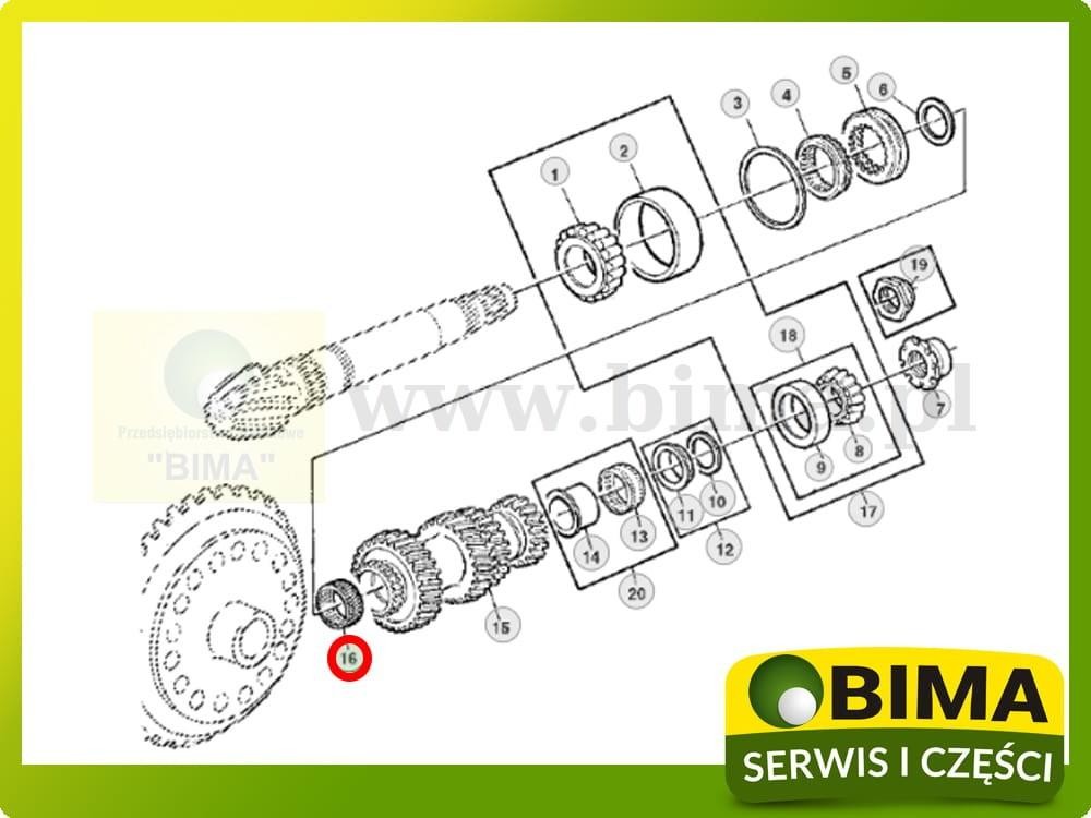 Łożysko igiełkowe John Deere 6200,6300,6400,6506,6600