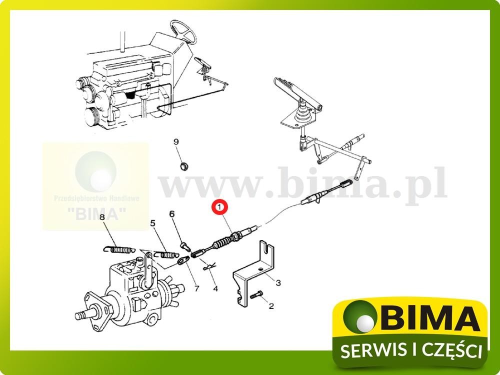 Linka gazu 890mm Massey Ferguson 6270,6280,6290,6460 — zdjęcie 2