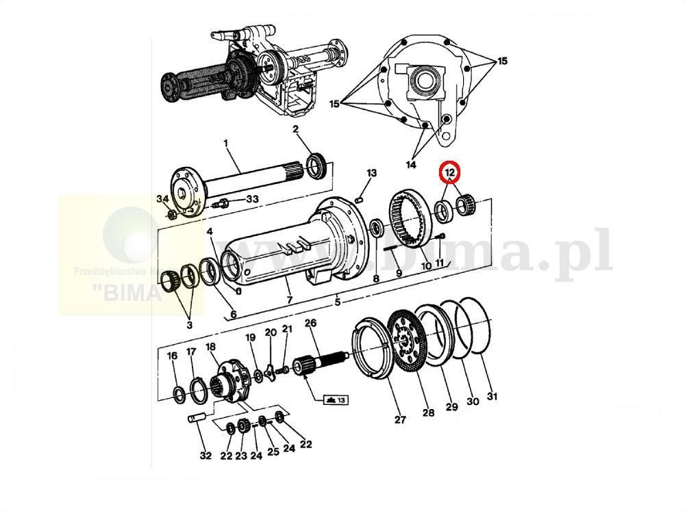 Łożysko półosi tylnego mostu MF Massey Ferguson 5435