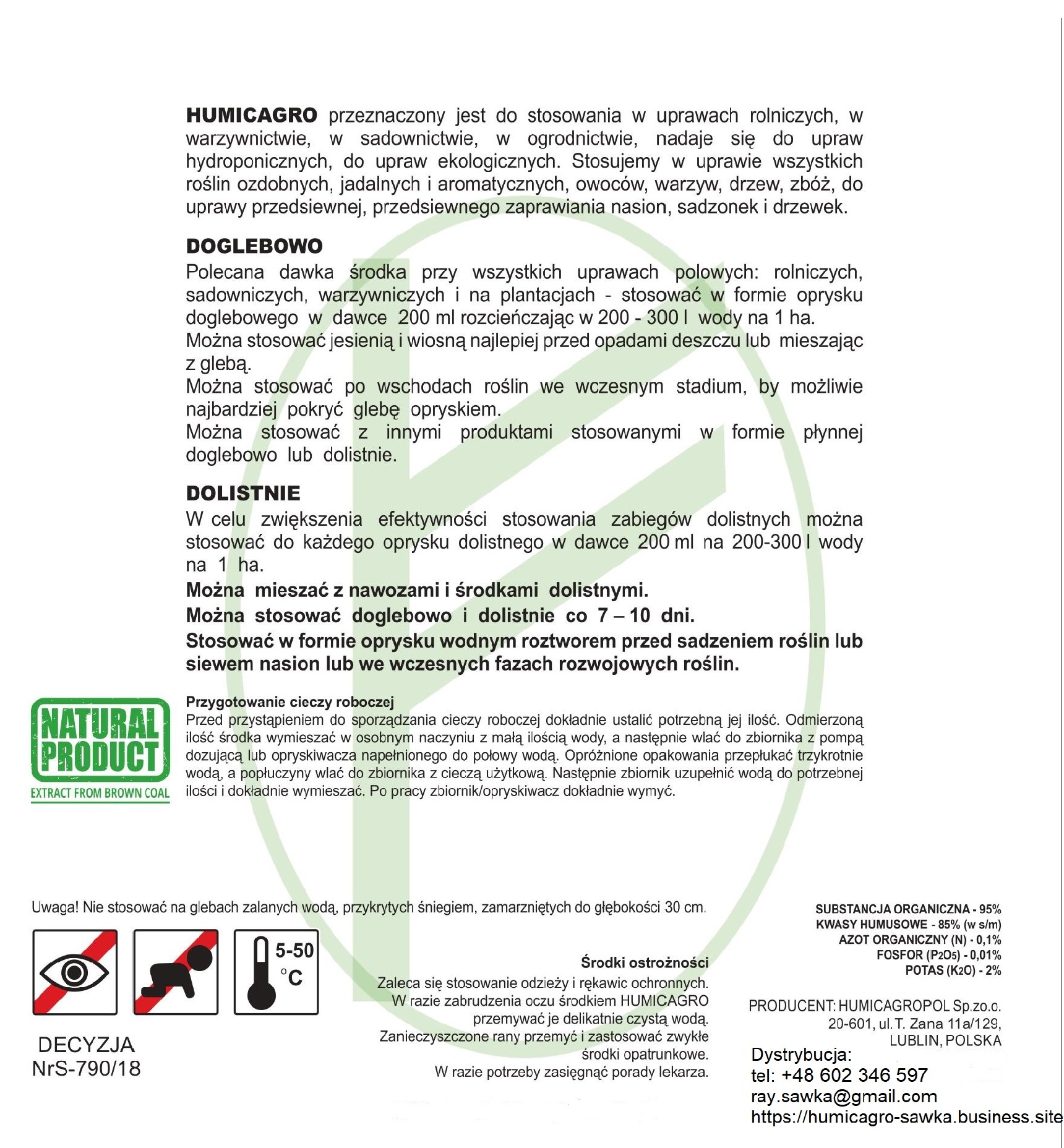 HUMICAGRO stymulator wzrostu - kwasy humusowe, 1L — zdjęcie 3