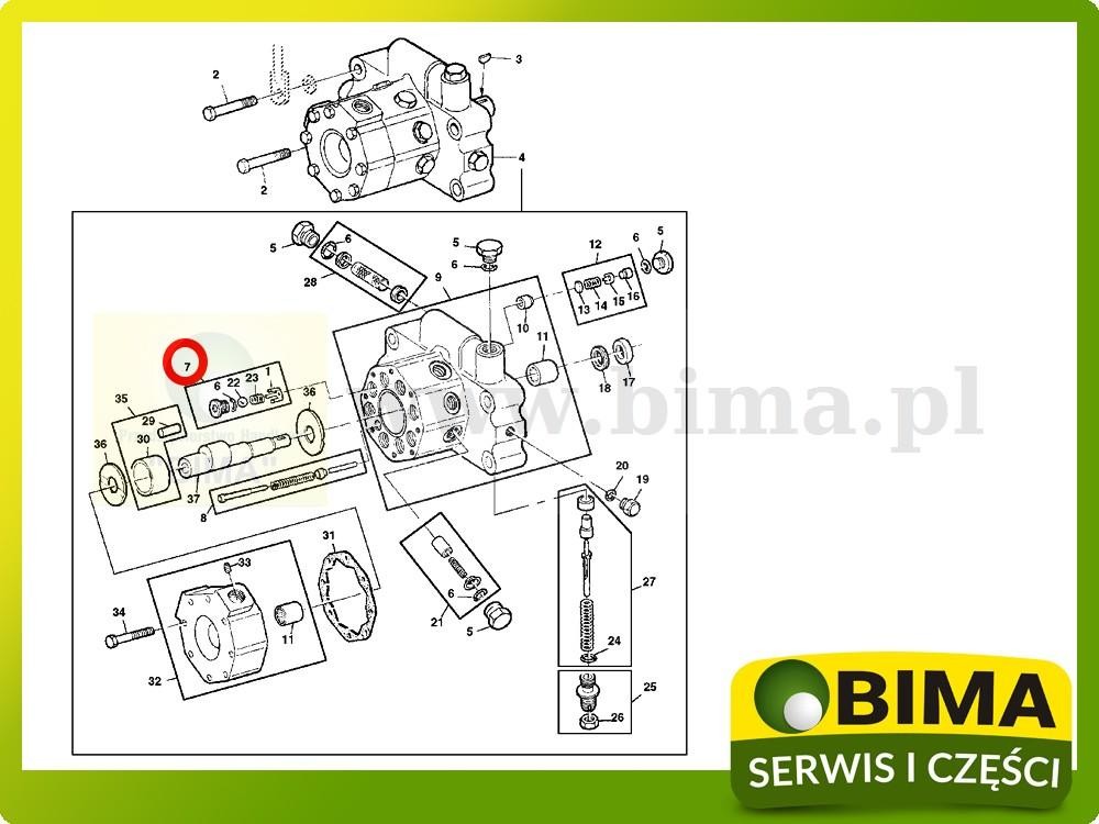 Zawór pompy hydraulicznej John Deere 2140,2440,3040 — zdjęcie 2