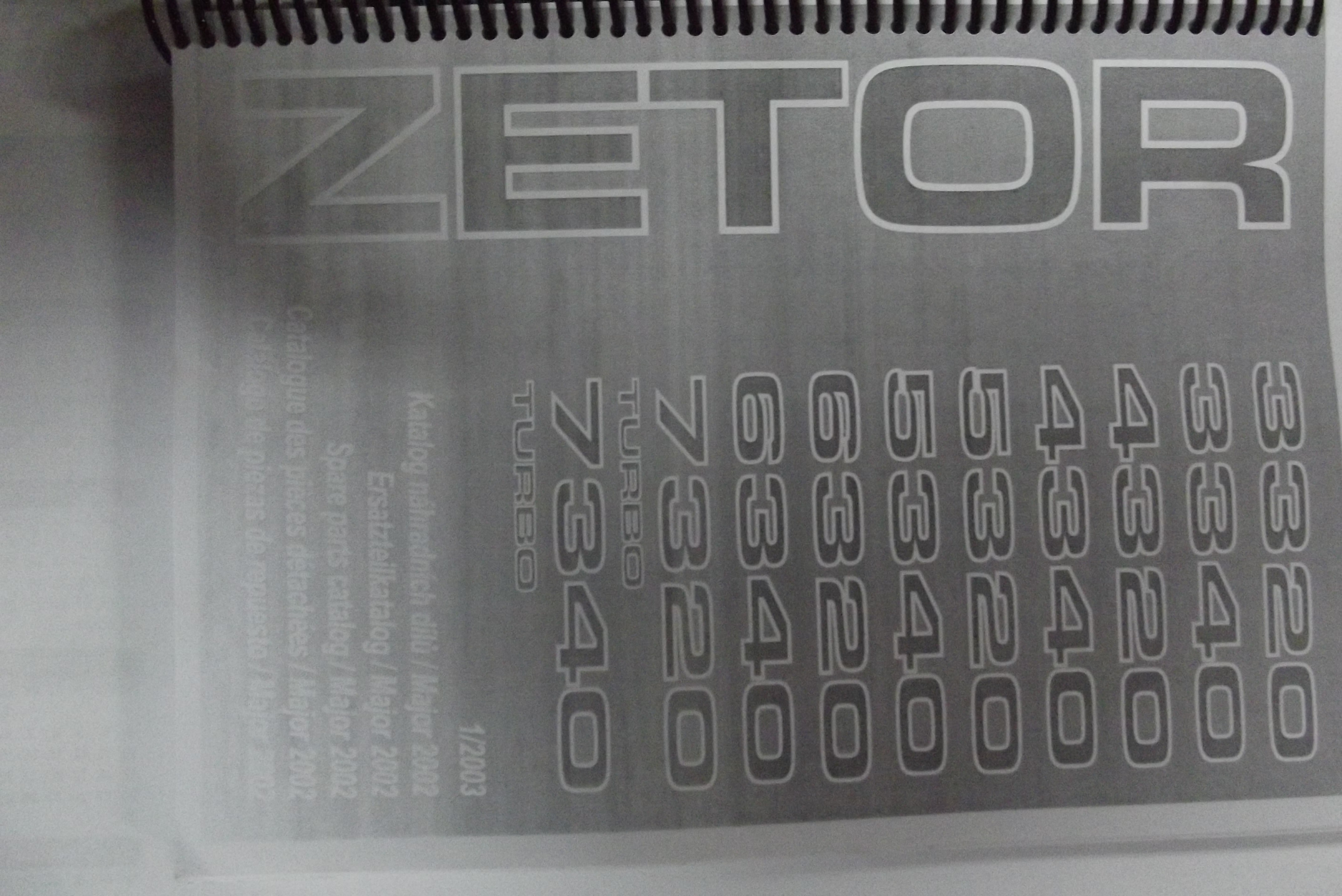 Katalog części ZETOR 3320,3340,4320,4340,5320,5340,6320,6340,7320  — zdjęcie 1