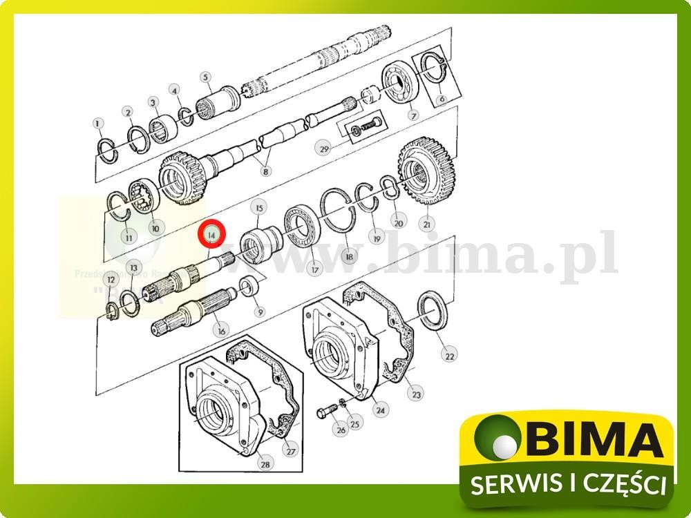 Wałek pto 1000rpm John Deere 3040,3050,3140,3350,3650 — zdjęcie 3