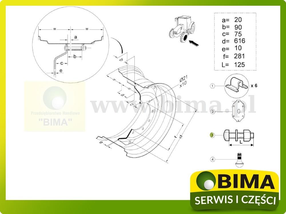 Śruba koła Renault CLAAS Celtis 436,446,456,Ceres 310 — zdjęcie 2