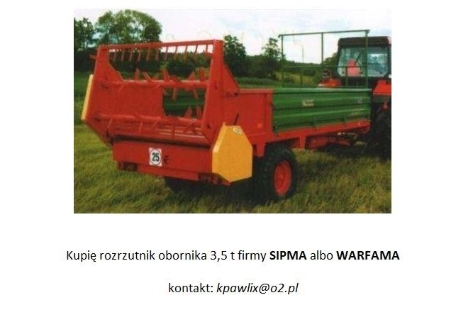 Kupię rozrzutnik obornika 3,5 t