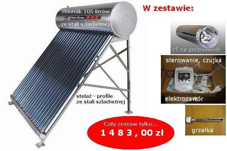 KOLEKTOR SOLARNY - PRZEPŁYWOWY OGRZEWACZ WODY ! — zdjęcie 1