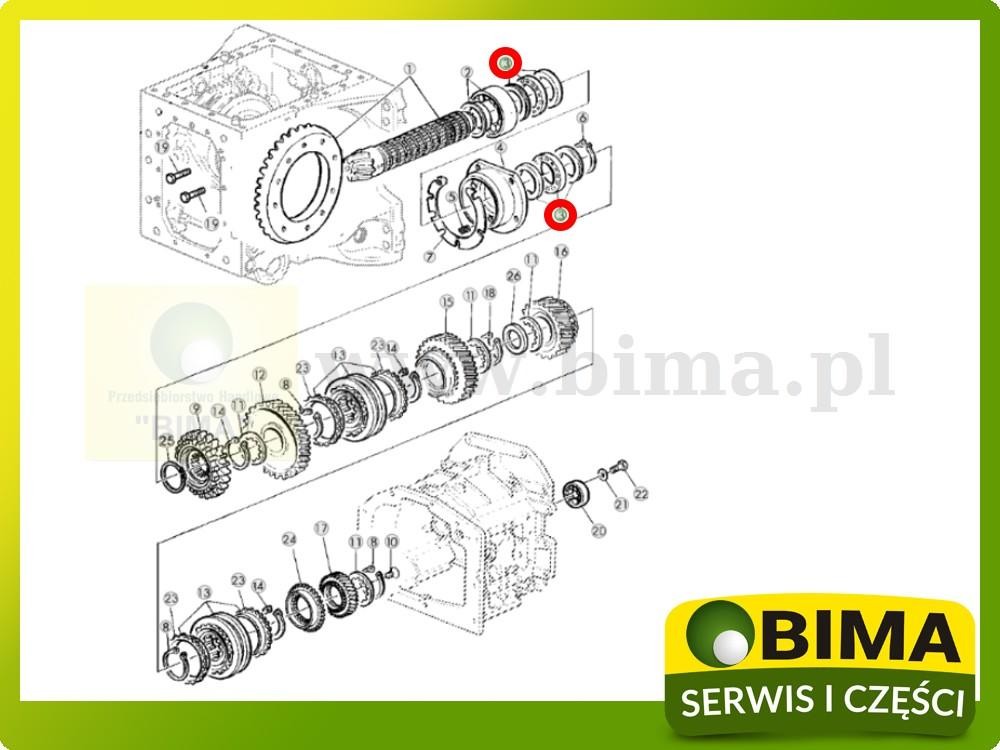 Łożysko wałka ataku John Deere 6110MC,6110R,6110RC