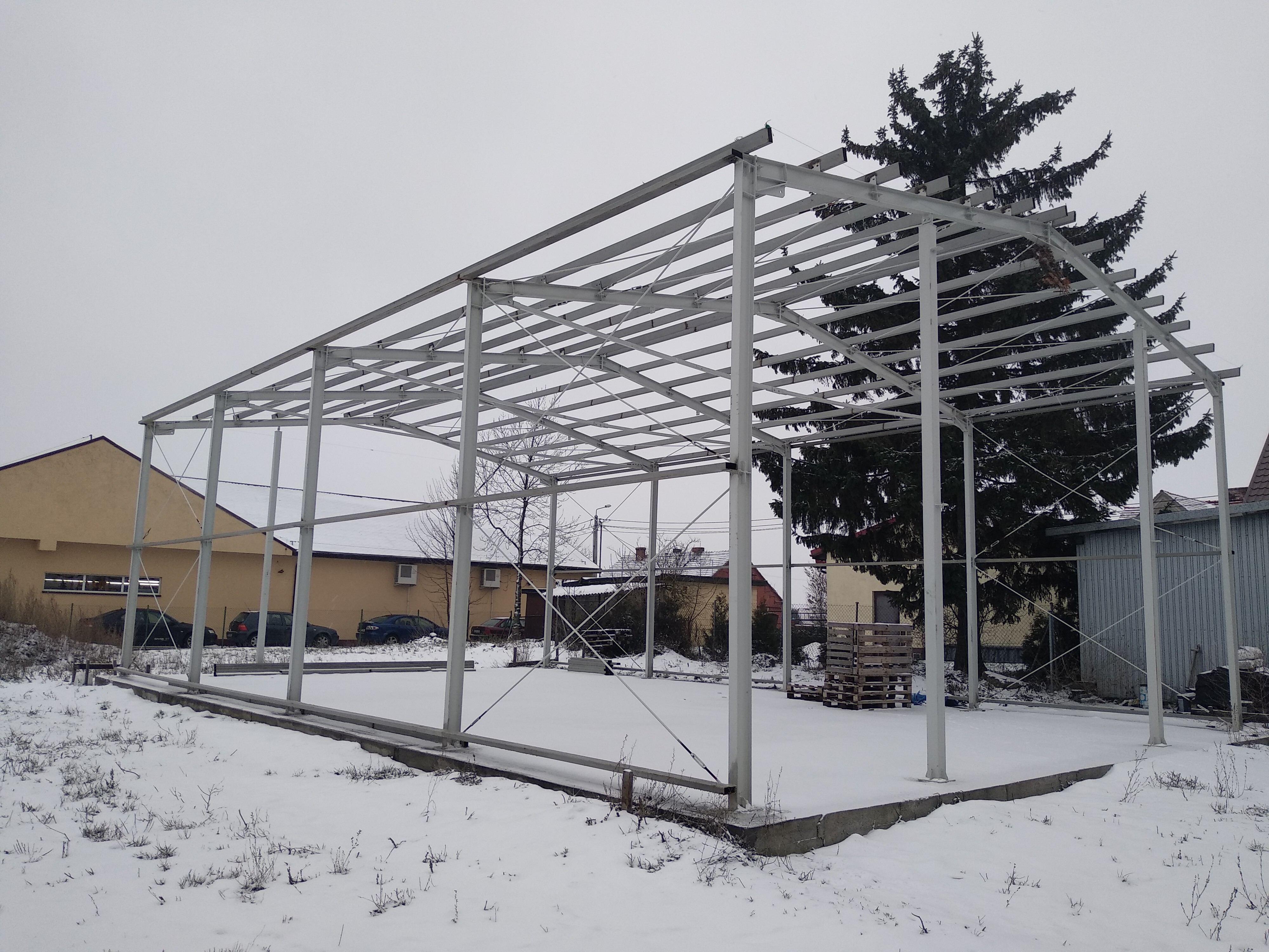 12x20 m. Konstrukcja stalowa hali hala wiata magazyn obora kurnik hal — zdjęcie 3