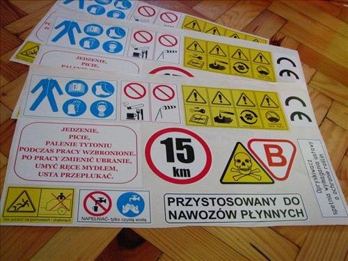 Unia - Naklejki etykiety opryskiwacz