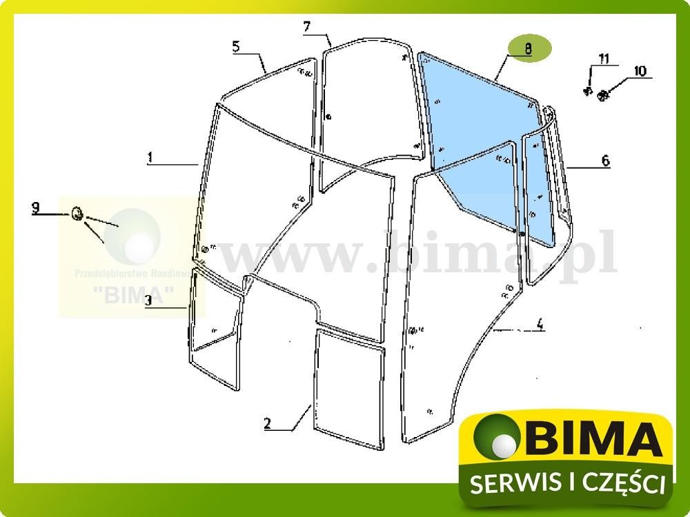 Szyba tylna tył Renault CLAAS Ares 640,710,715,720,725 — zdjęcie 1