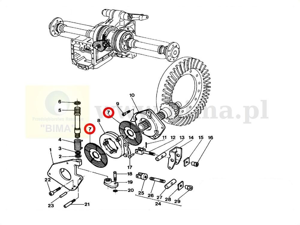 Tarcza hamulca ręcznego MF Massey Ferguson 3050,3060 — zdjęcie 2