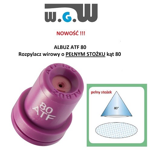 ALBUZ ATF 80 rozpylacz sadowniczy PEŁNY STOŻEK, dysza sadownicza