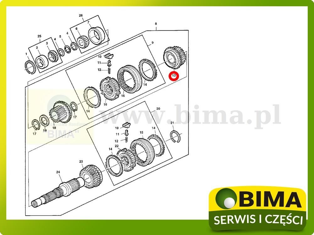 Koło zębate z20 skrzyni biegów John Deere 2855,2355