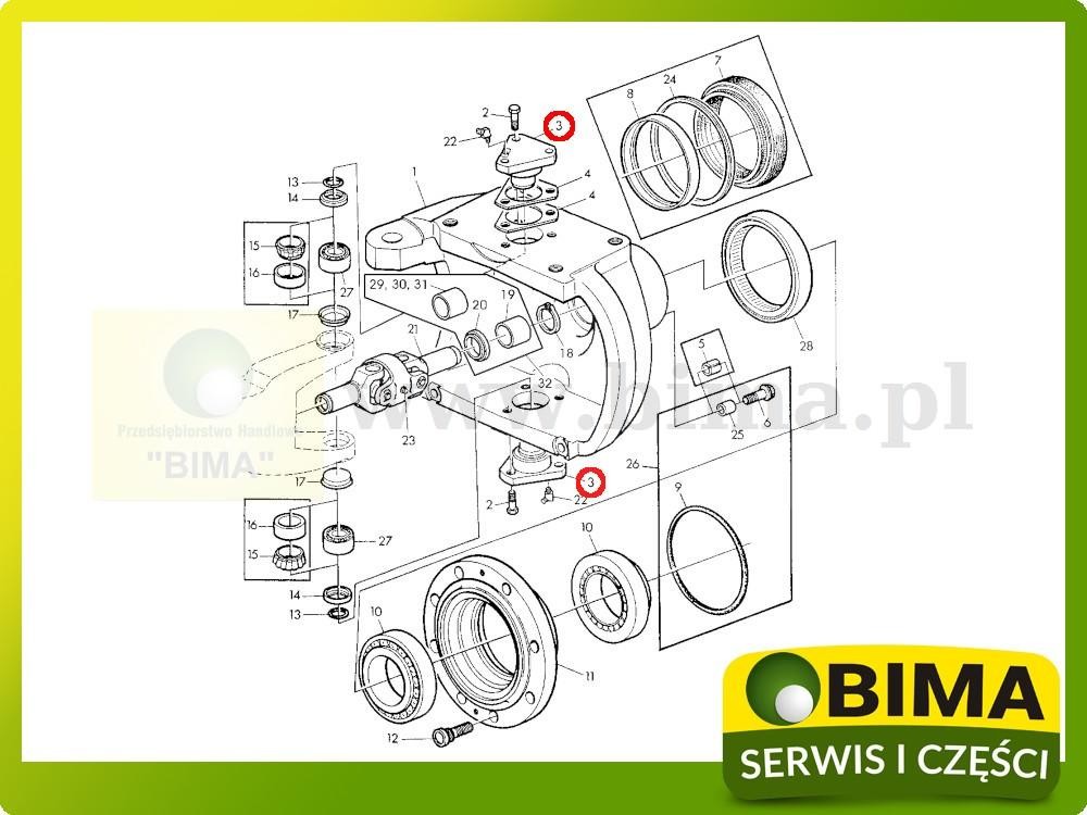 Sworzeń zwrotnicy John Deere 2140,1840,2755,2855 — zdjęcie 2