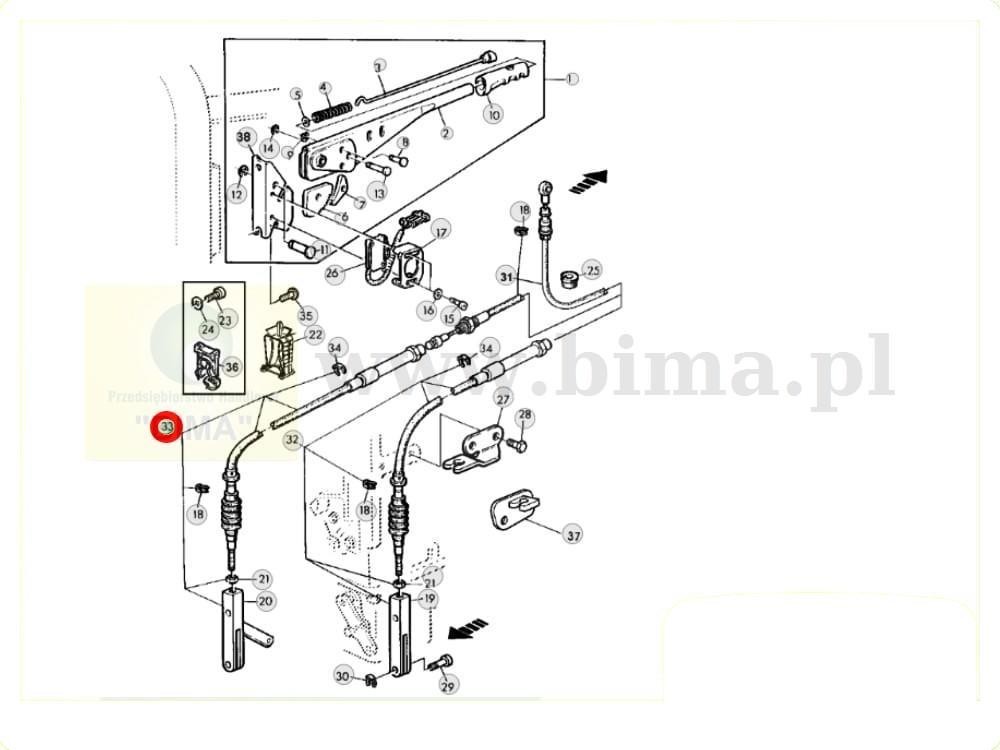Linka hamulca ręcznego ,John Deere 6800,John 6810 — zdjęcie 3
