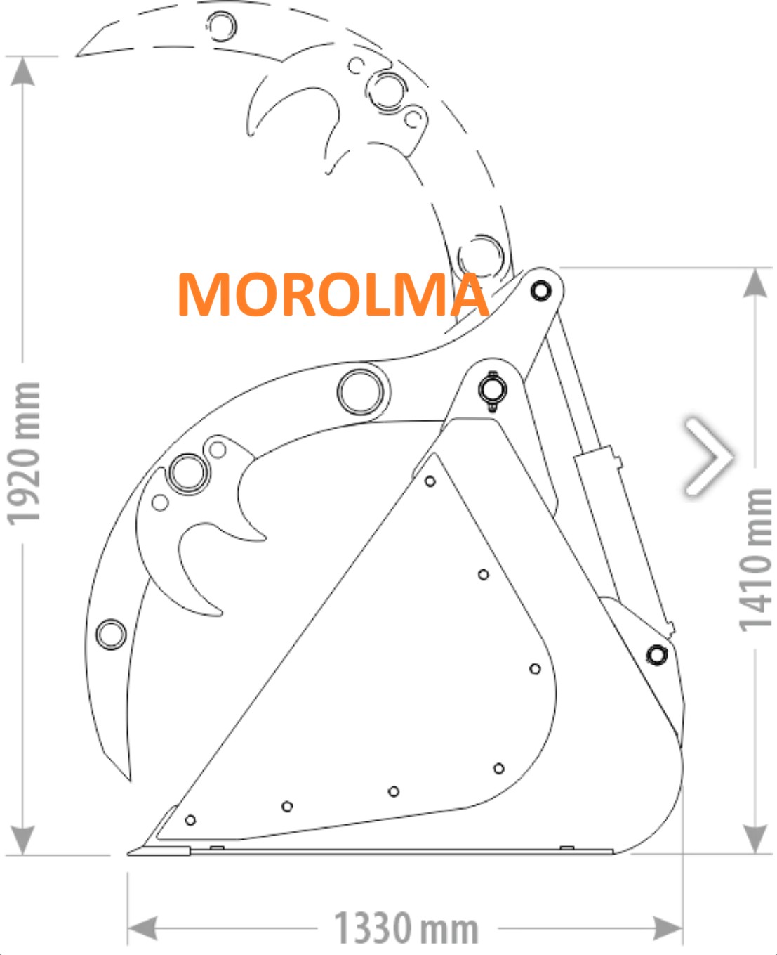 HIT Łyżka z dociskiem łyżkokrokodyl szufla GOLIAT FK MACHINERY 1116kg  — zdjęcie 3