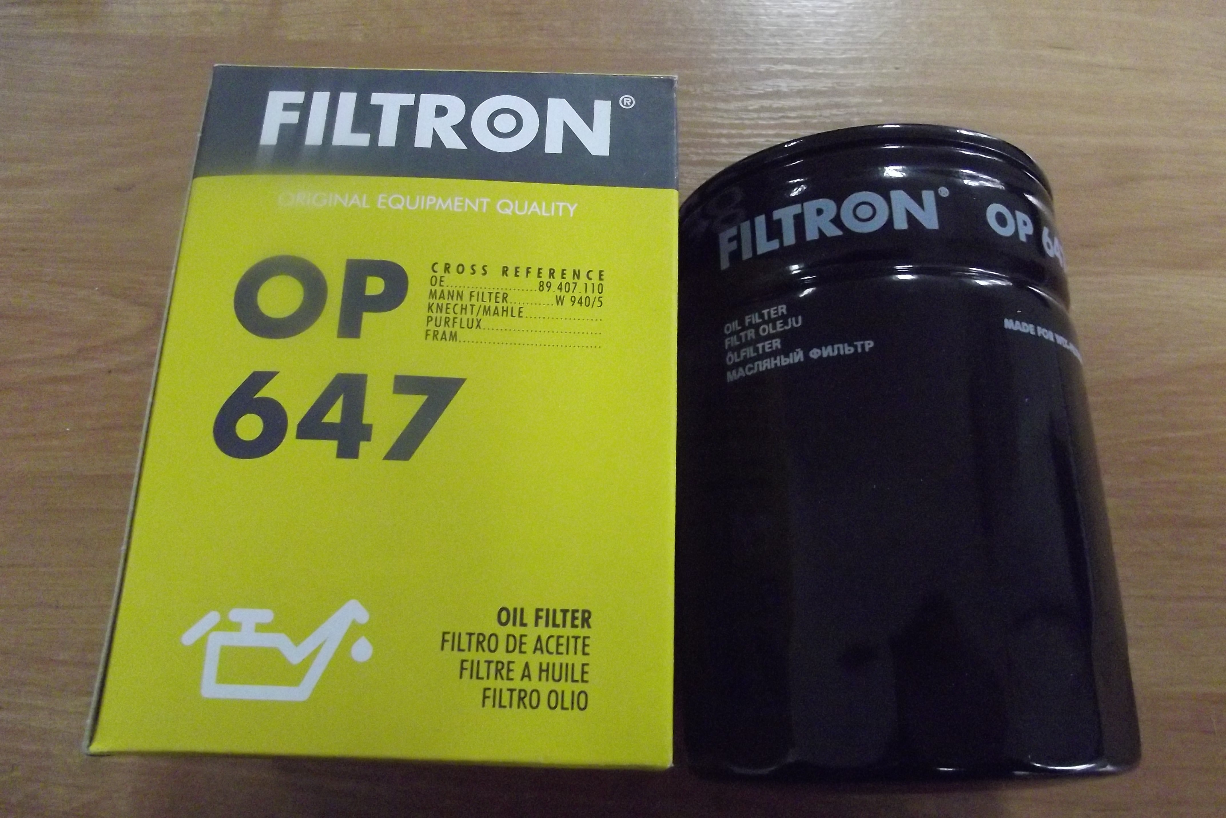 Filtr oleju URSUS C-330,C-330M,C-335,C-360, 1201, 1204 OP647 FILTRON — zdjęcie 1