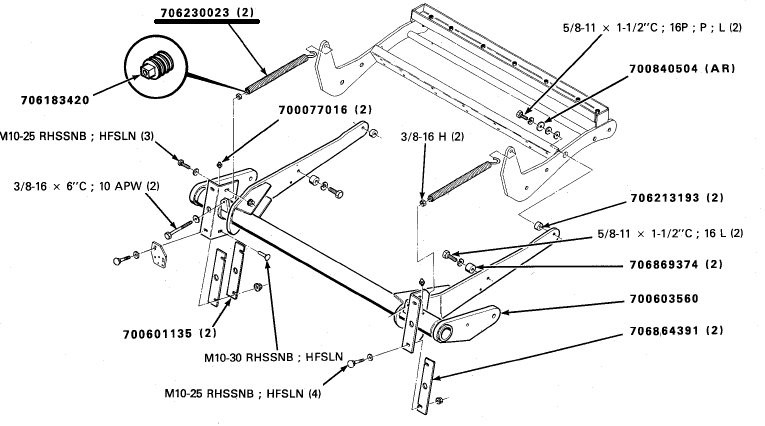 HESSTON 5670 - 2 sprężyny naciągu oryginał