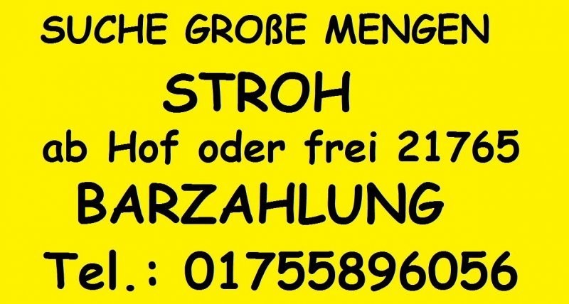 SUCHE GROßE MENGEN STROH ca. 800to Quader Rund HD