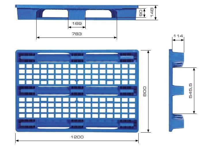 Paleta plastikowa, palety plastikowe 120x80 ażurowe — zdjęcie 2