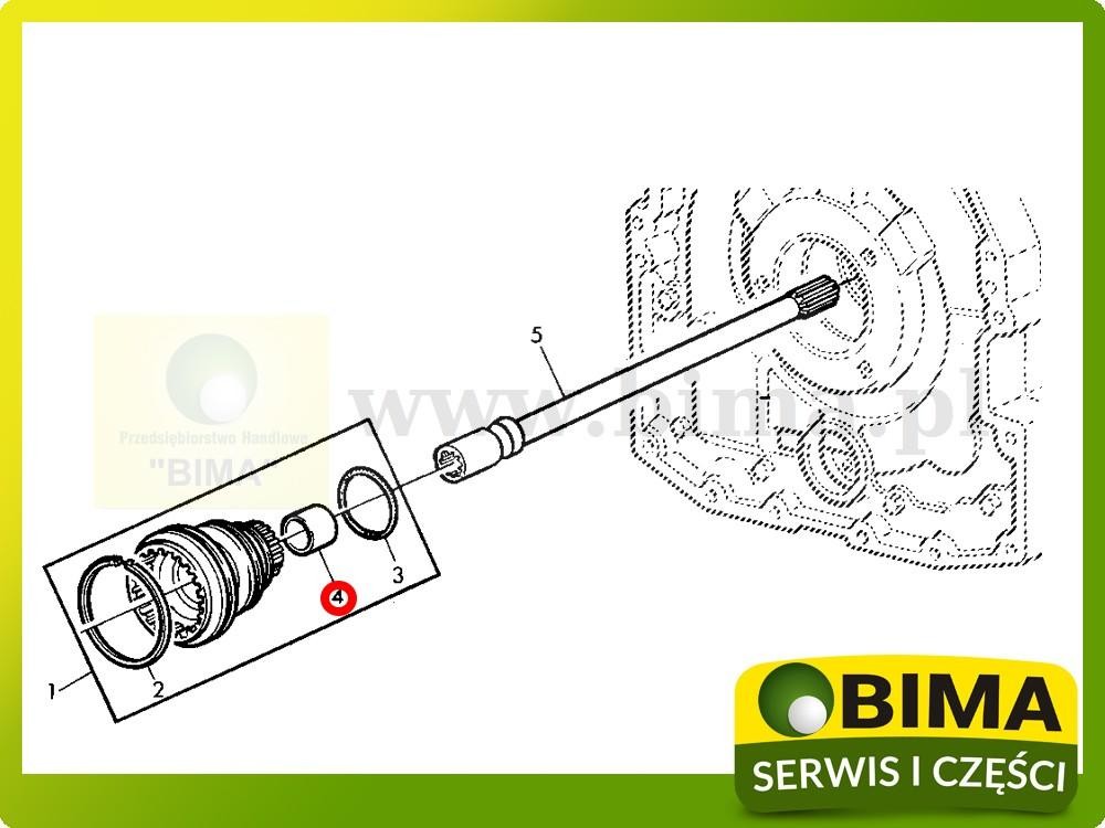 Tulejka skrzyni John Deere 6100RC,6110RC,6090MC,6100MC