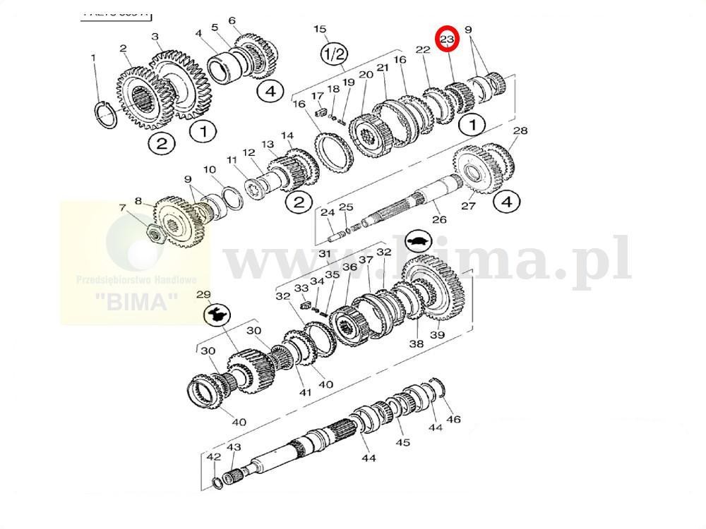 Koło skrzyni biegów z15/z28  MF Massey Ferguson 6130 — zdjęcie 3