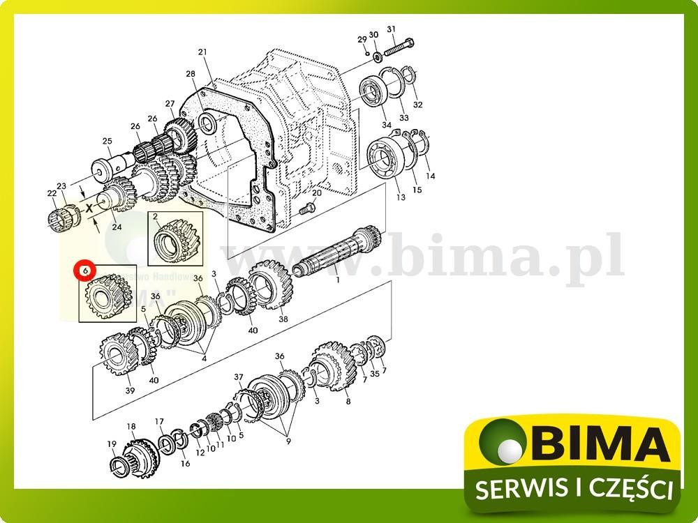 Koło zębate skrzynia biegów części John Deere 6200,6300