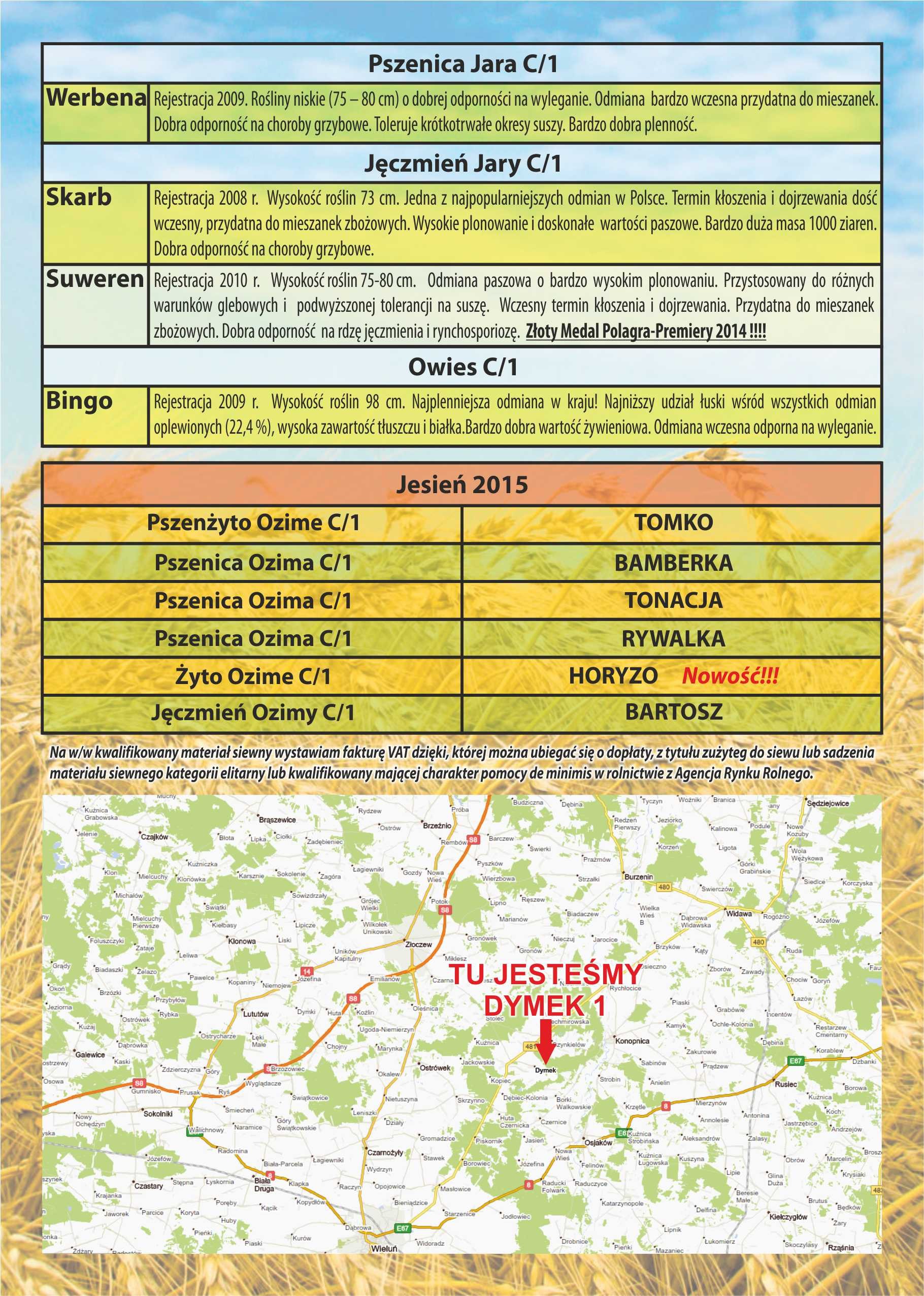 OFERTA NASIENNA – WIOSNA 2015 - Zboża - Ziemniaki Sadzeniaki — zdjęcie 2