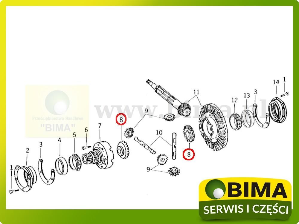 Koło zębate mechanizmu różnicowego John Deere 2155,2650 — zdjęcie 2