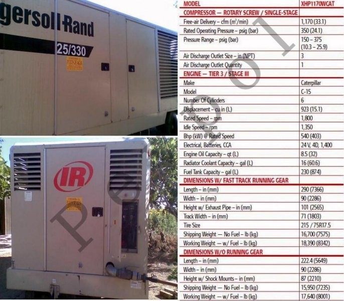 Kompresor, Sprężarka, Ingersoll Rand, XHP1170WCAT