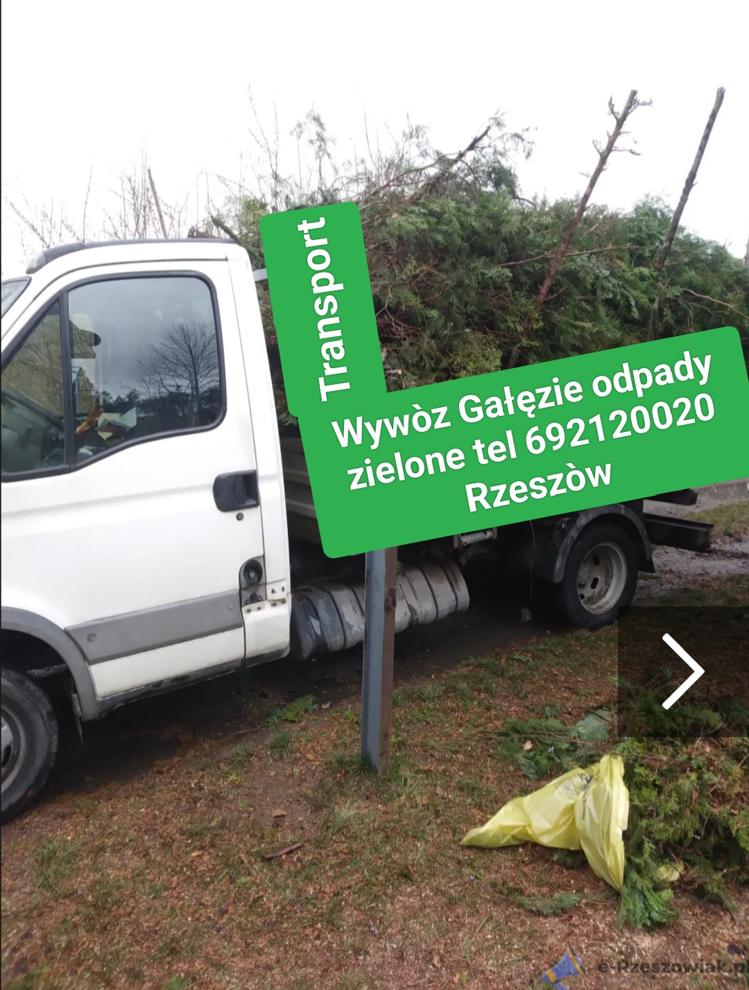 Usługi transportowe wywòz gałeżi odpady zielone Rzeszòw tel 692120020