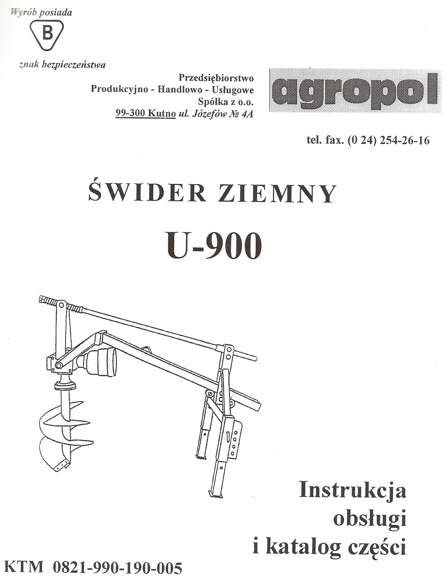 Świder Ziemny U-900 wiertnica WOM średnica 45cm — zdjęcie 4