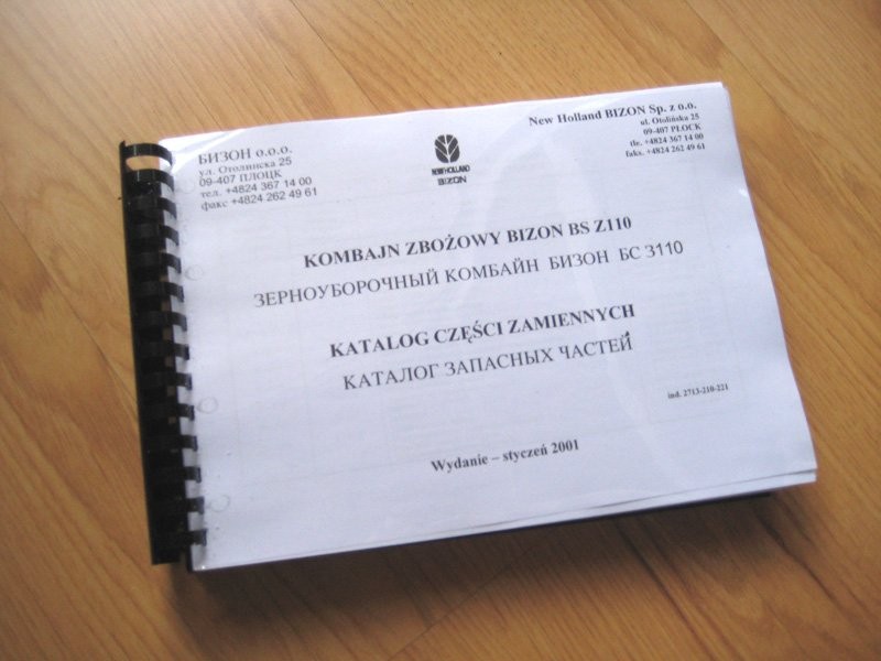 Bizon BS Z110 - Katalog części zamiennych — zdjęcie 1