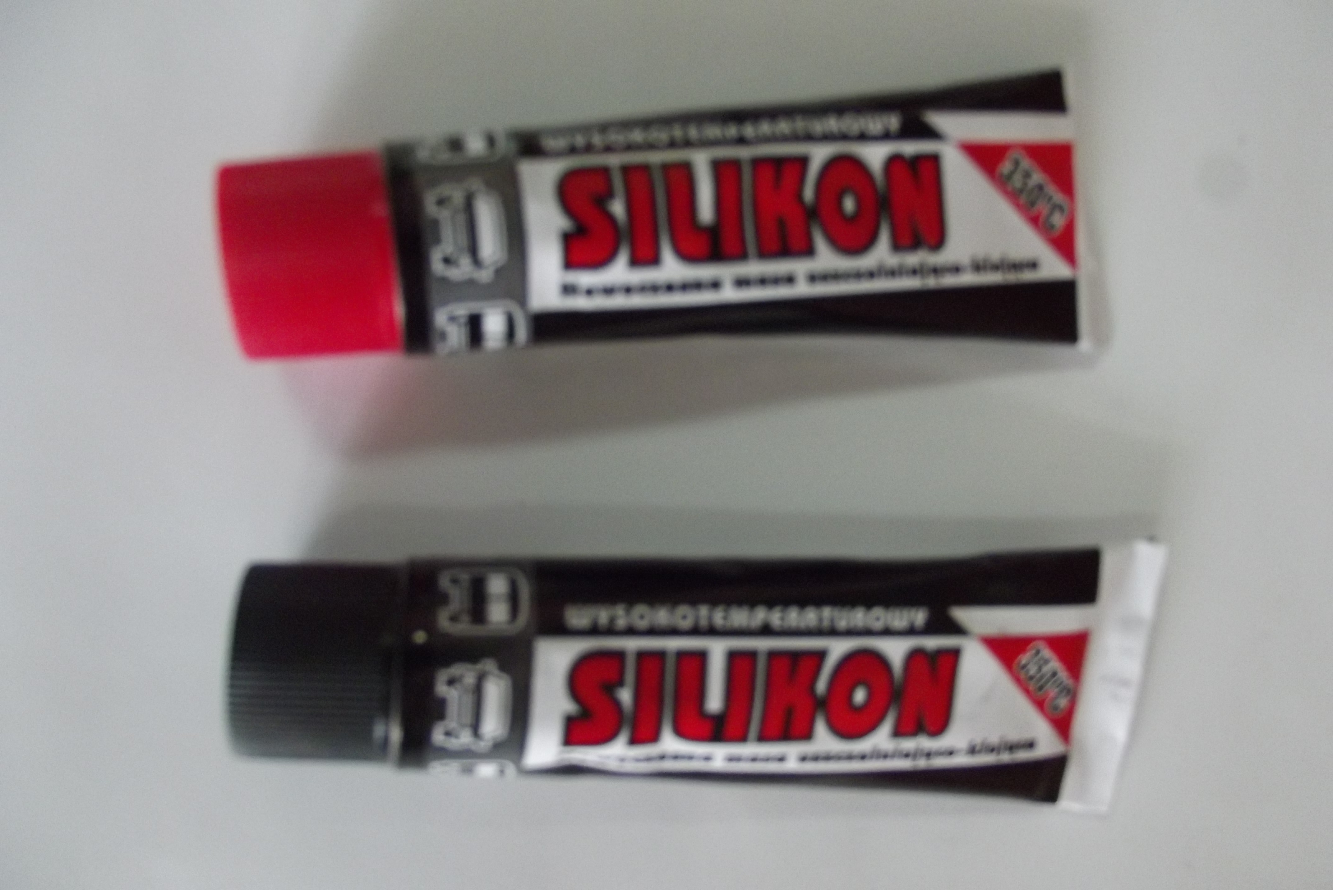 SILIKON WYSOKOTEMP. CZARNY/CZERWONY TUBKA 40g/310g do 350°C  — zdjęcie 1