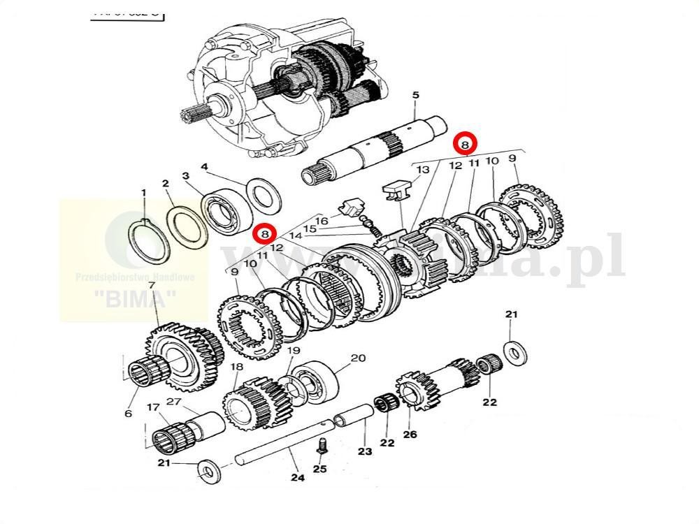 Synchronizator rewersu części do MF Massey Ferguson 3670, — zdjęcie 4