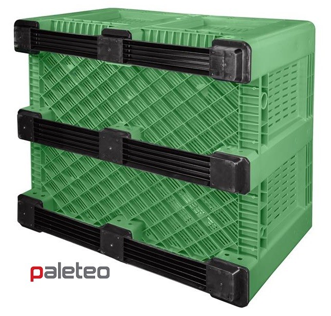 SPKAS skrzyniopaleta plastikowa, ażurowa 1200x1000 mm na płozach — zdjęcie 2