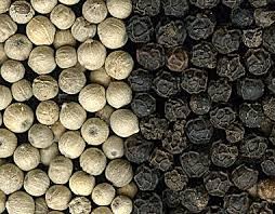 black pepper and white pepper