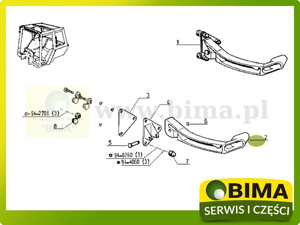 Uchwyt szyby bocznej lewy Renault CLAAS 110-14,110-54 — zdjęcie 3