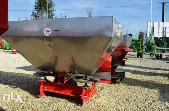 Rozsiewacz nawozów 2-tarczowy Woprol 1000kg KWASOPORNY — zdjęcie 2