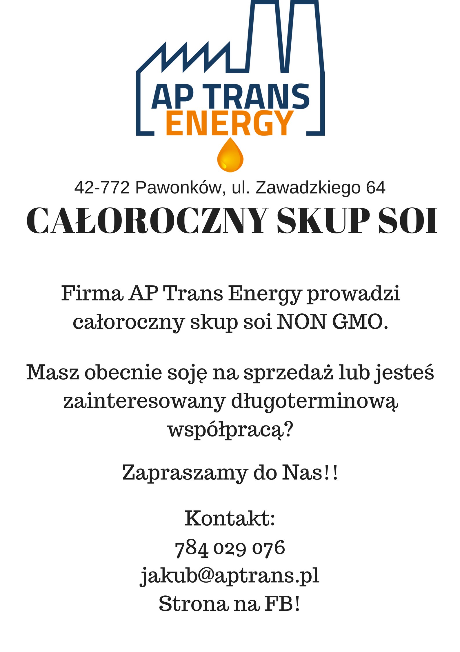 Kupię soję NON GMO!